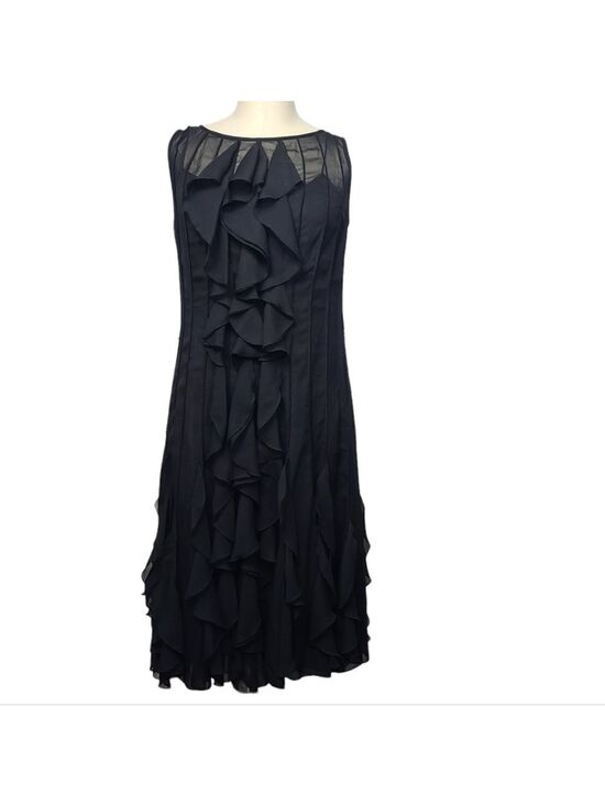 Adrianna Papell Dresses & Skirts - Adrianna Papell Ruffle Black Sleeveless Dress 10